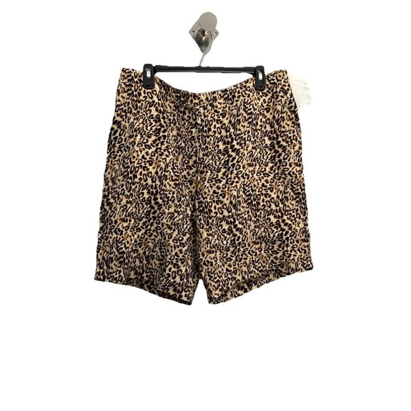 Chicos Animal Print Pull On Linen Shorts Women 2.5/US 14 - Picture 1 of 12